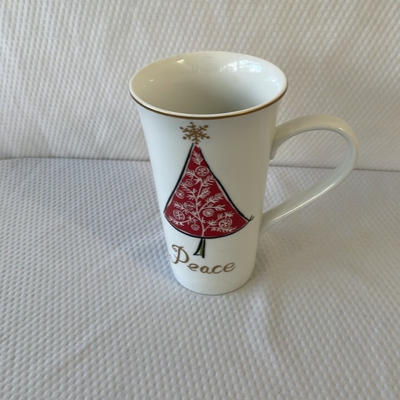 222 Fifth NATALA “PEACE” Tall 16 oz Christmas Latte Mug - Picture 3 of 7